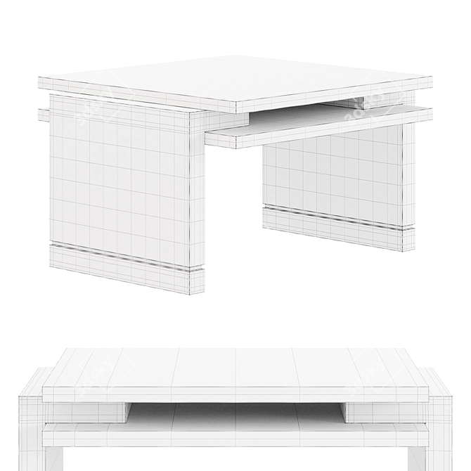 Luxury Stratos Travertine Coffee Table 3D model image 2