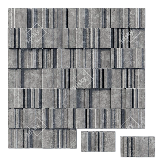 Geometric Stone Decor Set 3D model image 1