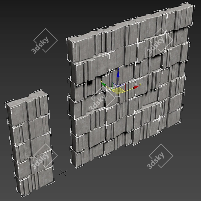 Geometric Stone Decor Set 3D model image 5