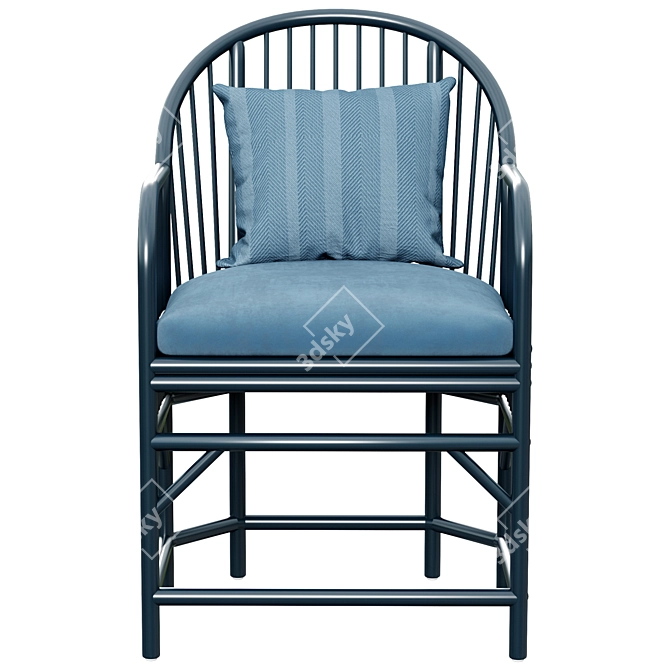 Elegant Rattan Pavilion Chair 3D model image 3