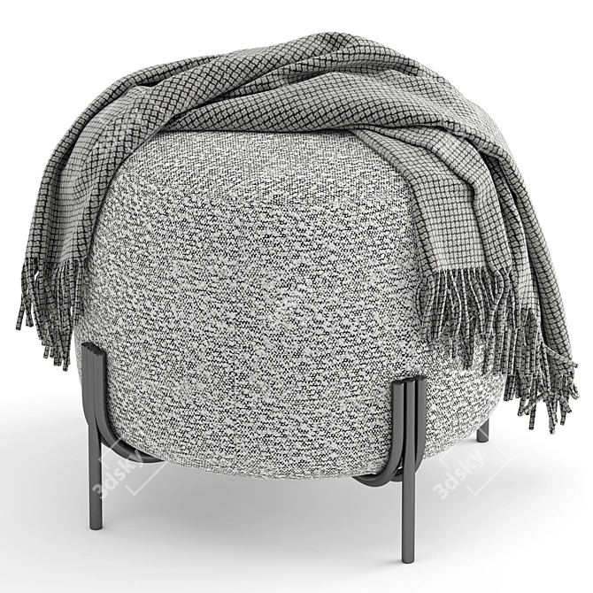 Flik Grey Ottoman Pouf 3D model image 2