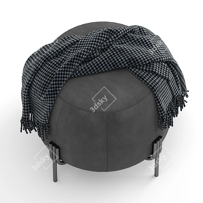 Flik Grey Ottoman Pouf 3D model image 4