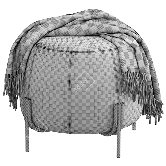 Flik Grey Ottoman Pouf 3D model image 6