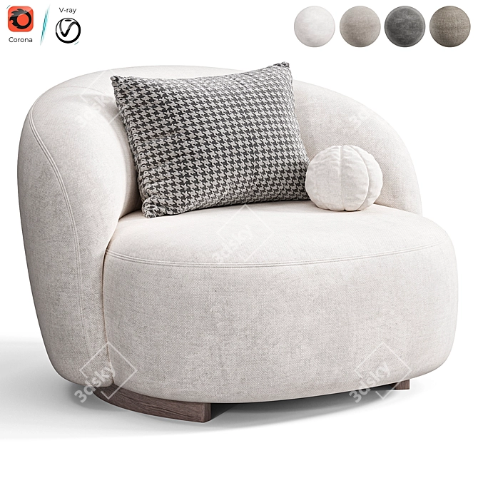 Elegant Aralia Armchair by Diotti 3D model image 1