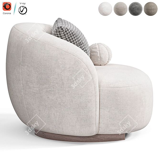 Elegant Aralia Armchair by Diotti 3D model image 2