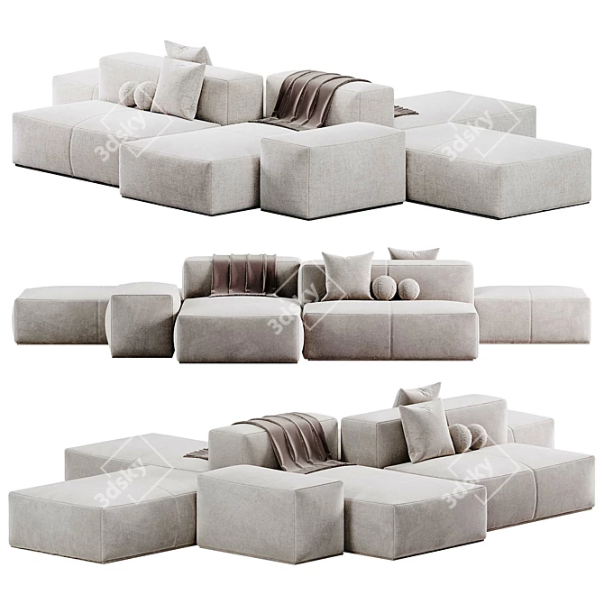 Davis Modular Sofa by Amura 3D model image 3