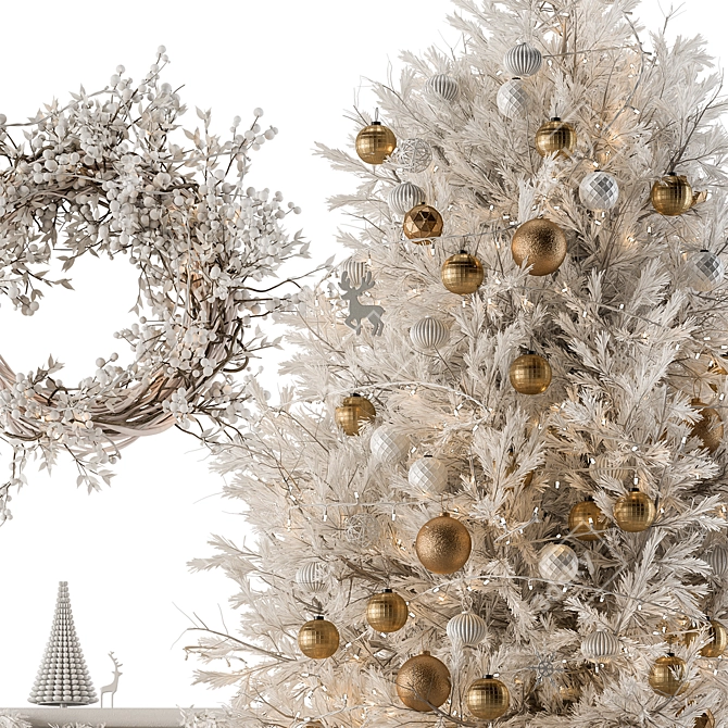 Festive Christmas Tree & Decor 3D model image 3