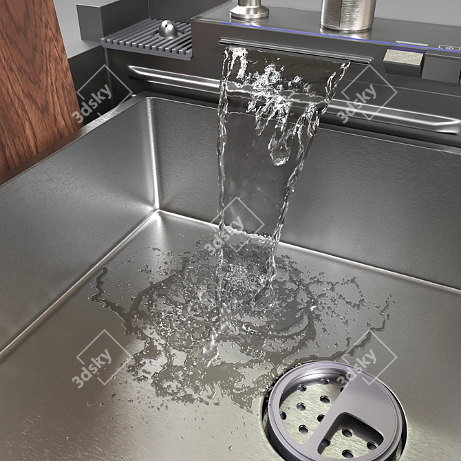 Digital Waterfall Luxury Kitchen Sink 3D model image 4