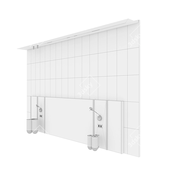 Luxury 3D Wall Panel Set 3D model image 7