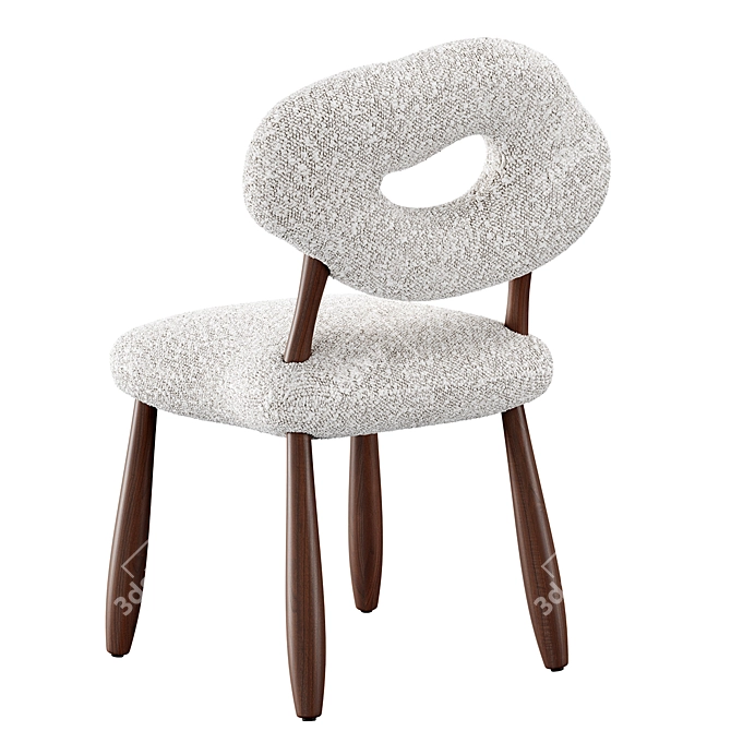  Heavenly Bouclé Upholstered Chair 3D model image 4