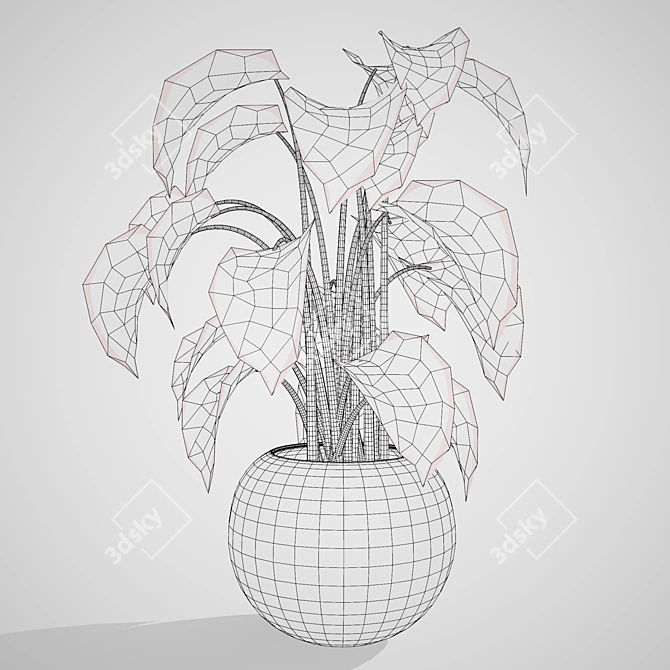 Tropical Trio 3D Potted Plants 3D model image 16