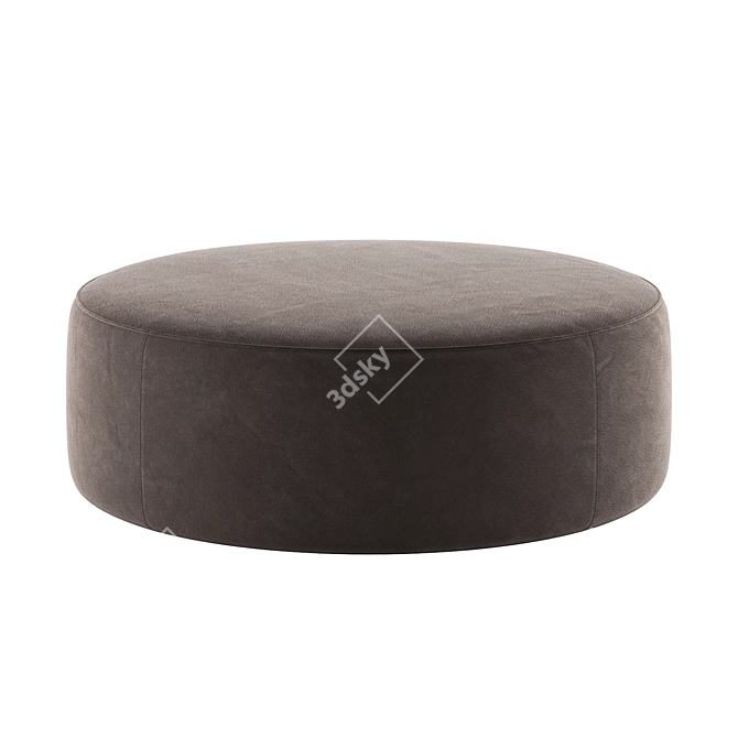 Luxury Grey Velvet AKERA Pouf 3D model image 5