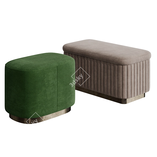  Deco Luxury Home Pouffe 3D model image 2