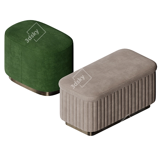  Deco Luxury Home Pouffe 3D model image 4