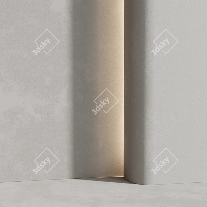White Plaster Materials 3 Options 3D model image 5