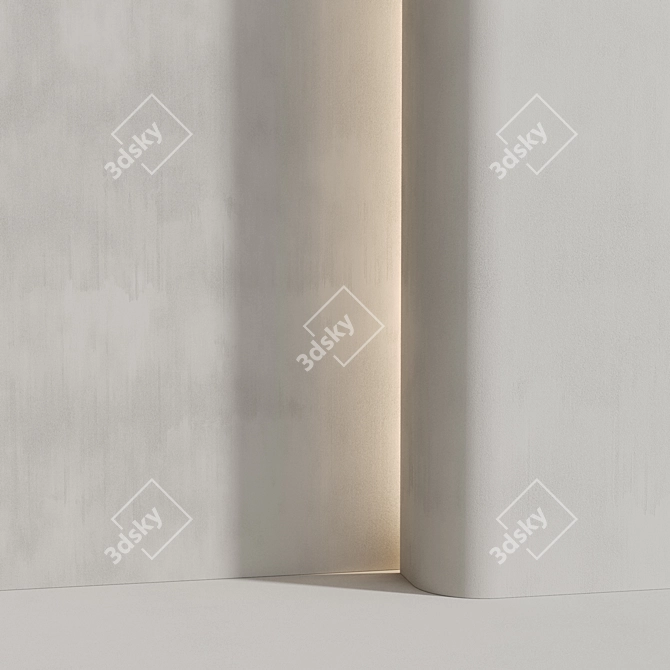 White Plaster Materials 3 Options 3D model image 7