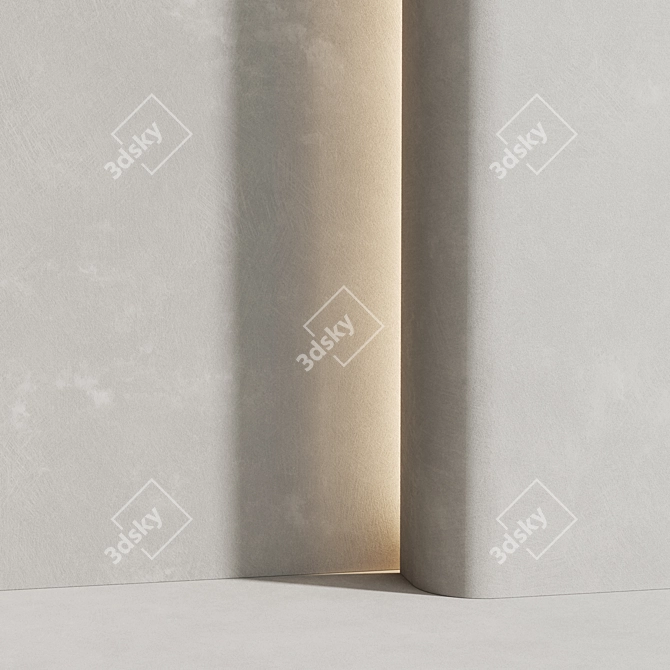 White Plaster Materials 3 Options 3D model image 10