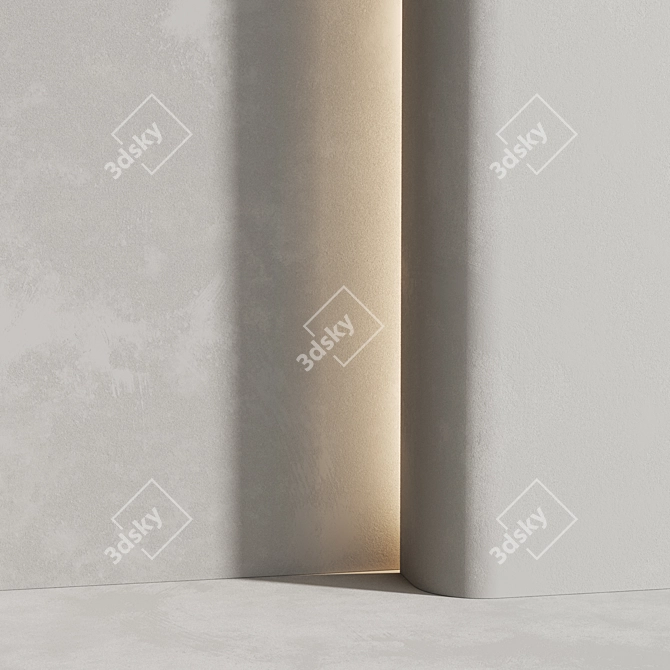White Plaster Materials 3 Options 3D model image 12