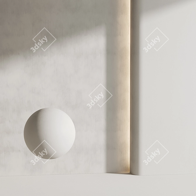 White Plaster Materials 3 Options 3D model image 13