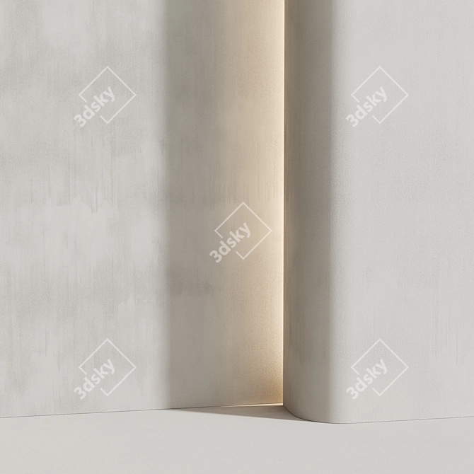 White Plaster Materials 3 Options 3D model image 14