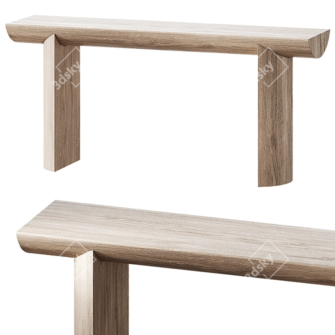 Rustic Charm Reclaimed Wood Table 3D model image 1