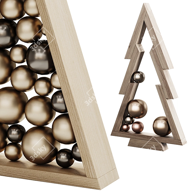 Contemporary Christmas Trees Set 3D model image 2