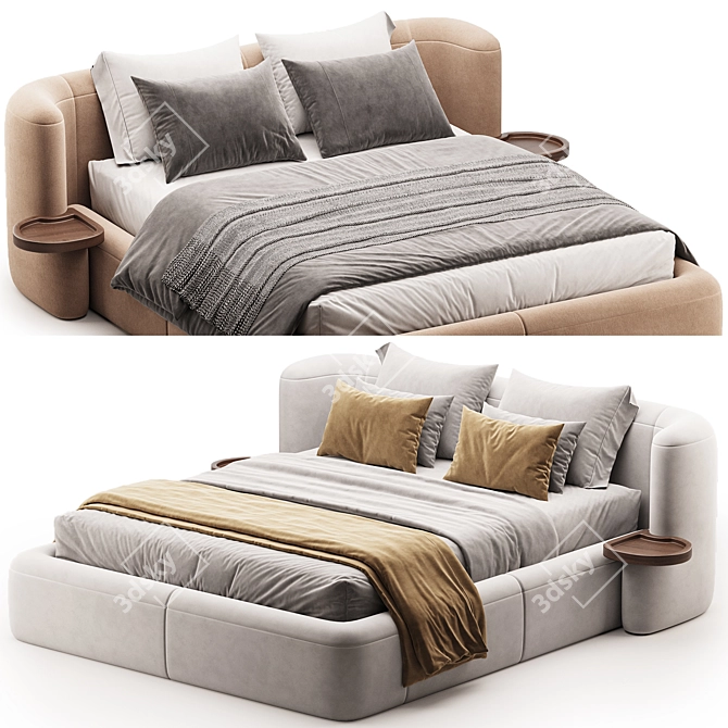 CLARA Double Bed 2017 Model 3D model image 2
