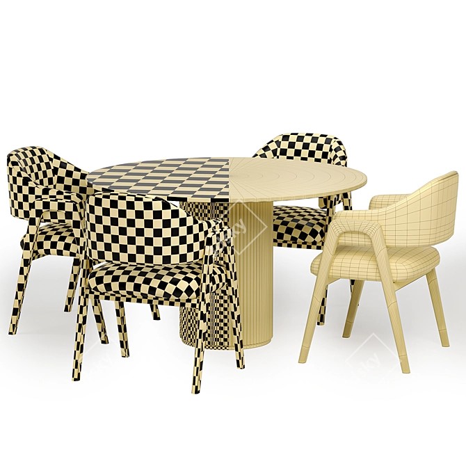 Luxury Dining Set: Jose Trevor Chair & Palaise Table 3D model image 4