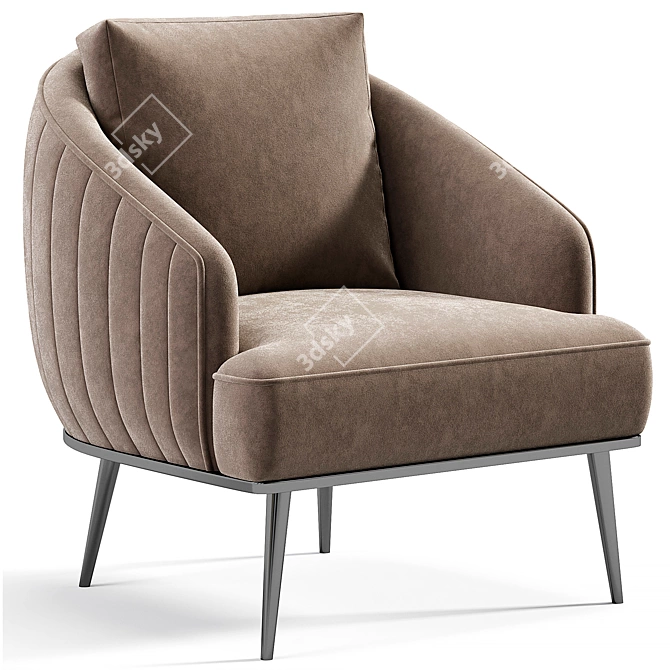 Sleek Shelbi Armchair: Modern Elegance 3D model image 4