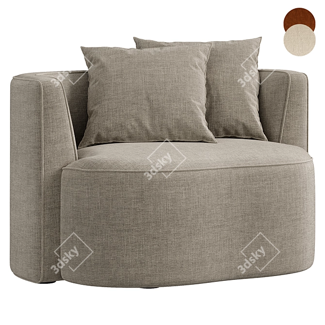 Modern Minimalist NOS Armchair Design 3D model image 1