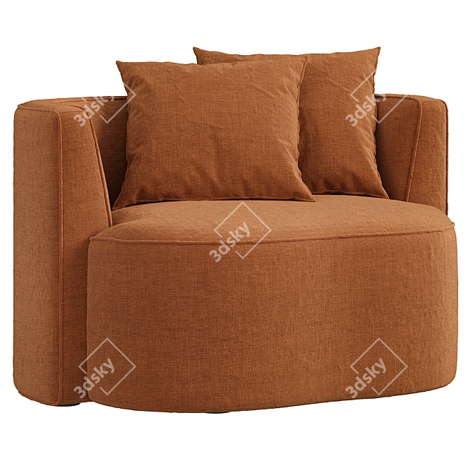 Modern Minimalist NOS Armchair Design 3D model image 2