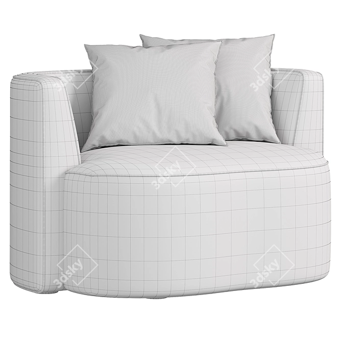 Modern Minimalist NOS Armchair Design 3D model image 4