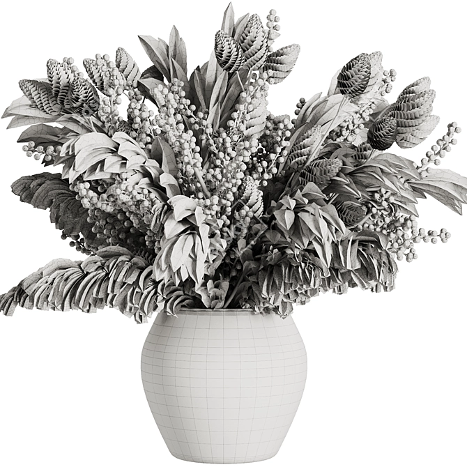 Festive Bouquet Set with Vase 3D model image 4