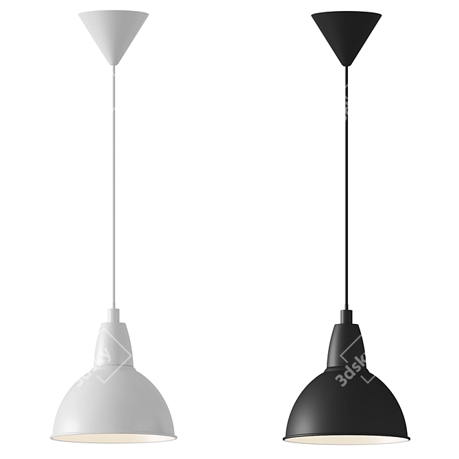Minimalist White Pendant Light 3D model image 2