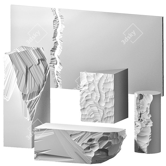 Artisan Gypsum Decor Elements 3D model image 1