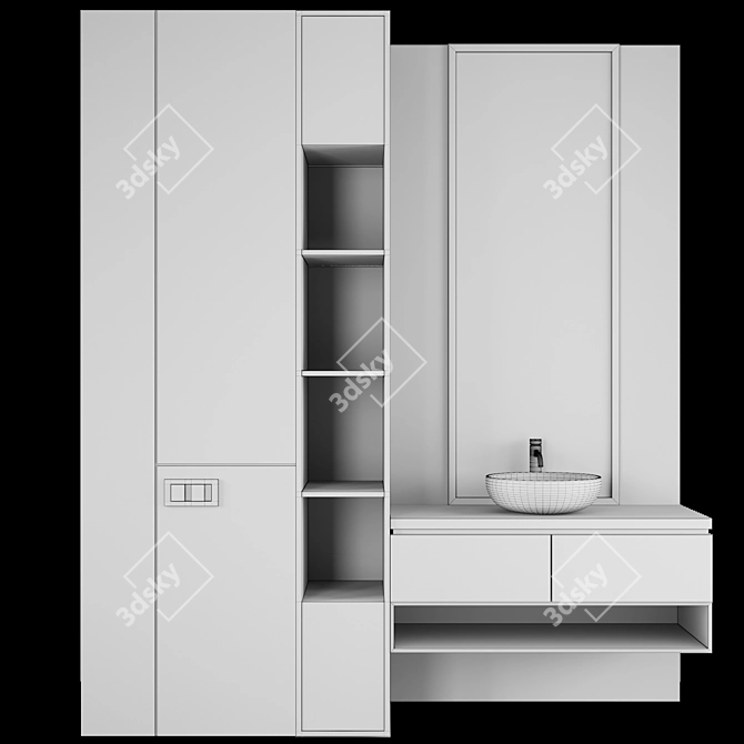 Modern Bathroom Furniture Set 3D model image 3