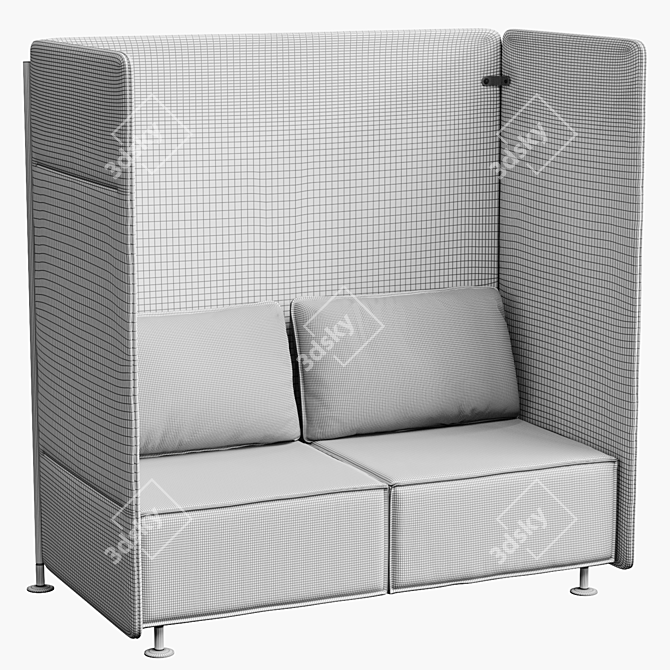 Modular High Back Sofa Set 3D model image 2