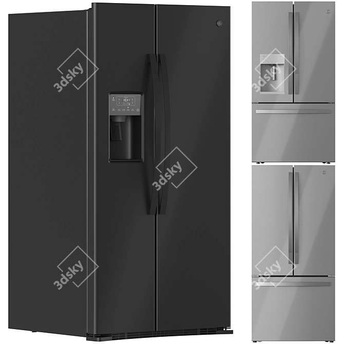 GE Refrigerator 3D Model Collection 3D model image 1