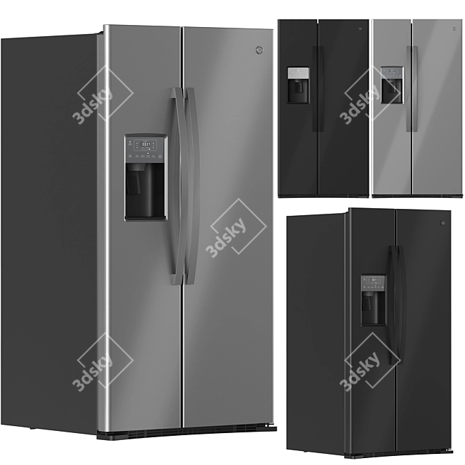 GE Refrigerator 3D Model Collection 3D model image 2