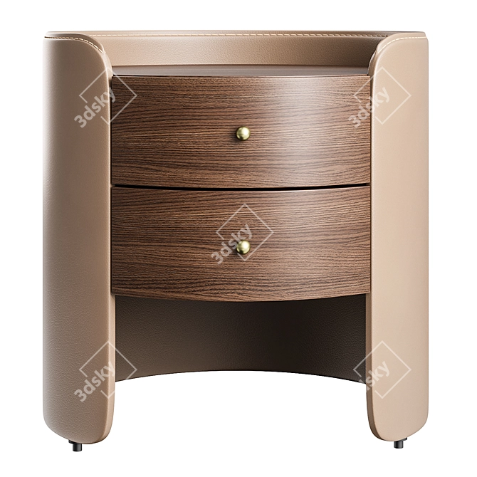 Firmo Bedside Table in Brown 3D model image 2