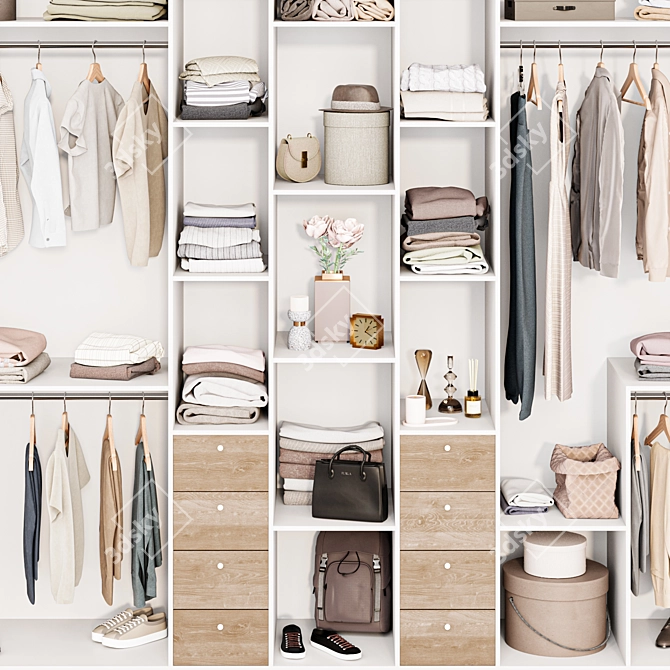  Modern Wardrobe Collection Set 3D model image 2