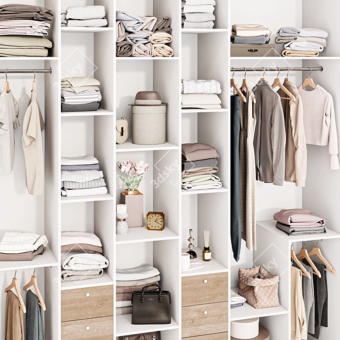  Modern Wardrobe Collection Set 3D model image 3