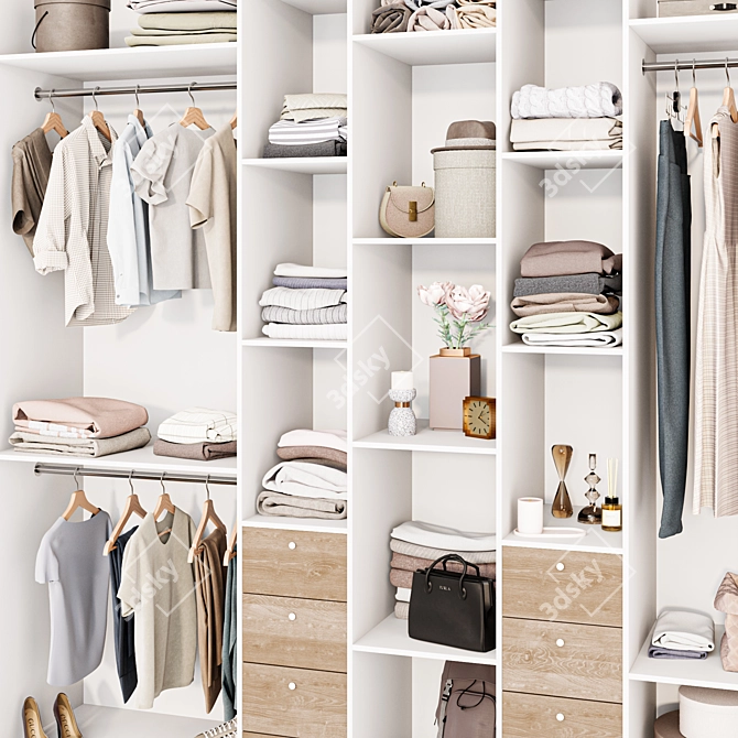  Modern Wardrobe Collection Set 3D model image 4