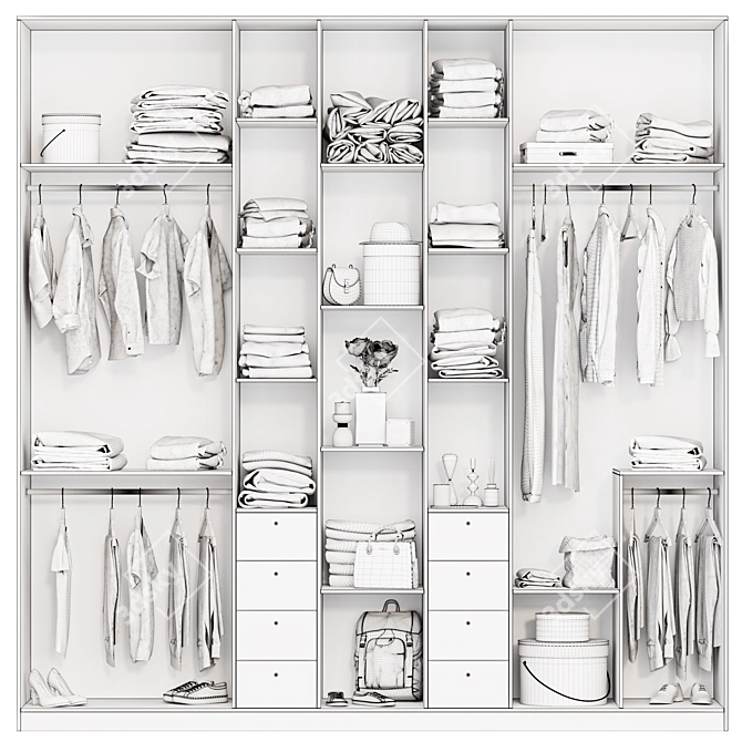 Modern Wardrobe Collection Set 3D model image 6