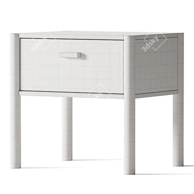 Modern Axel Oak Bedside Table 3D model image 2