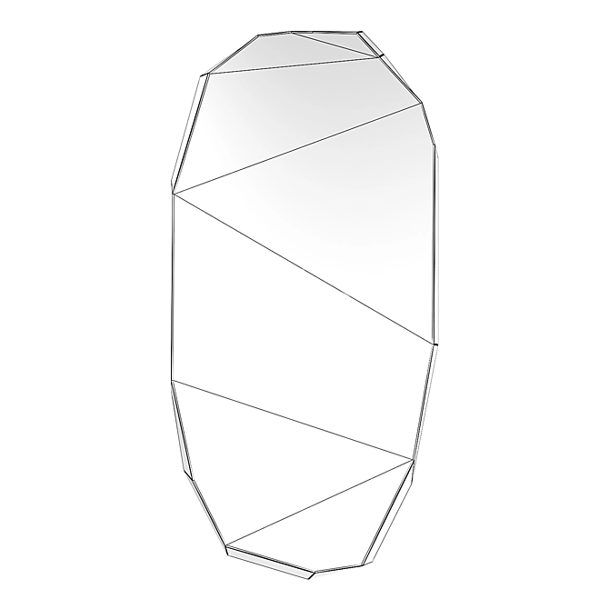 Facet Mirror: Gemstone-inspired Design 3D model image 2