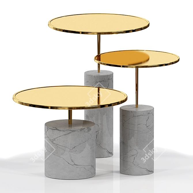 Round Marble Coffee Table: BIVIO 3D model image 4