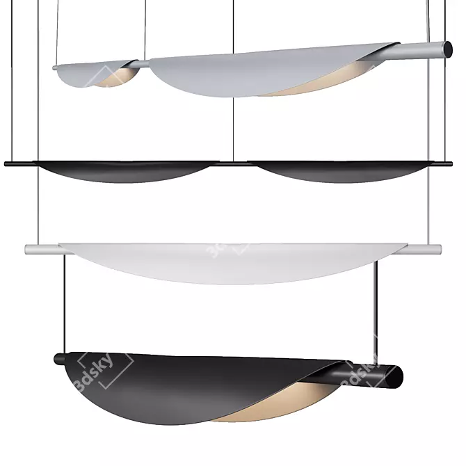 Linear LED Pendant Light "Tela 3D model image 1