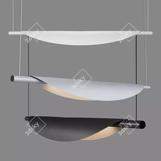 Linear LED Pendant Light "Tela 3D model image 2