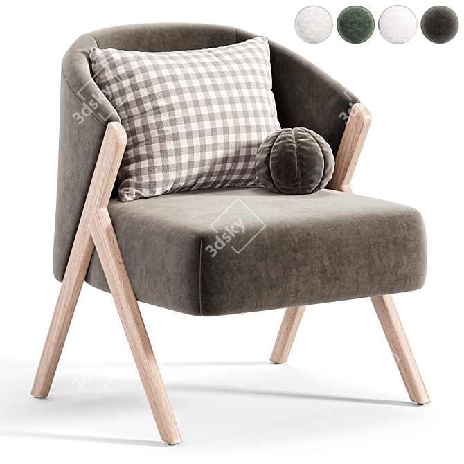 Boucle Upholstered Armchair: Zara Home 3D model image 4
